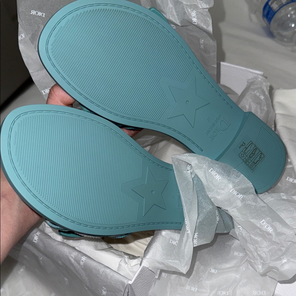 Dior Blue Slide Sandals - Picture 3 of 5